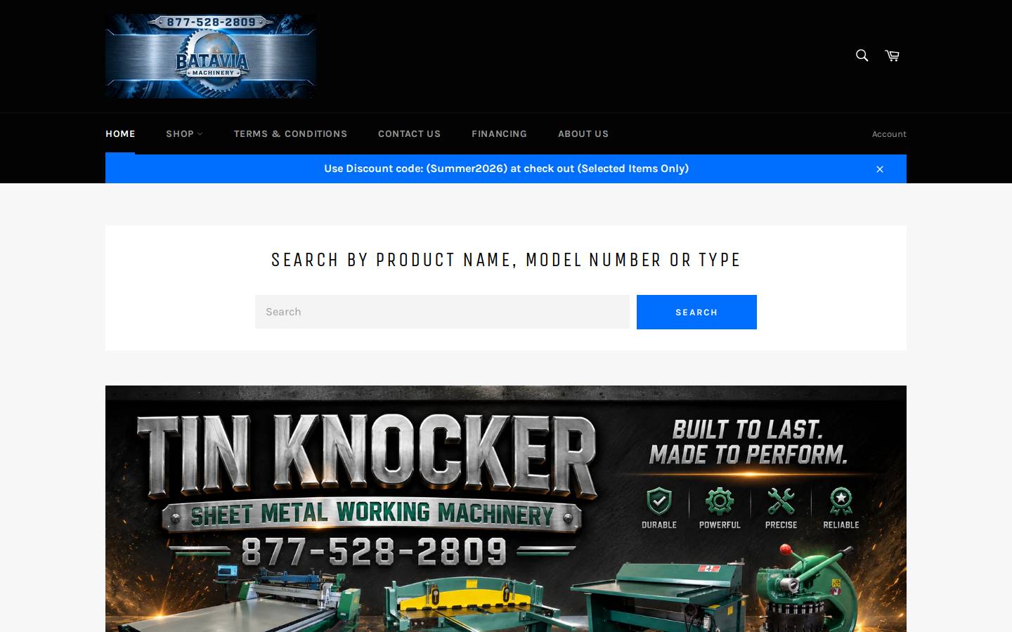 ebmachinery.com homepage screenshot