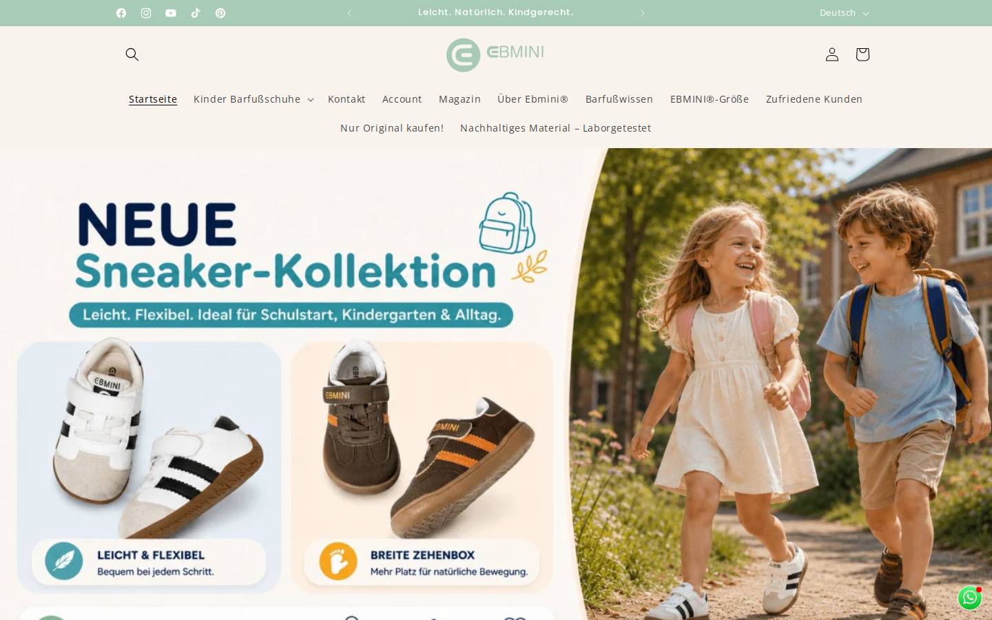 Ebmini® homepage screenshot