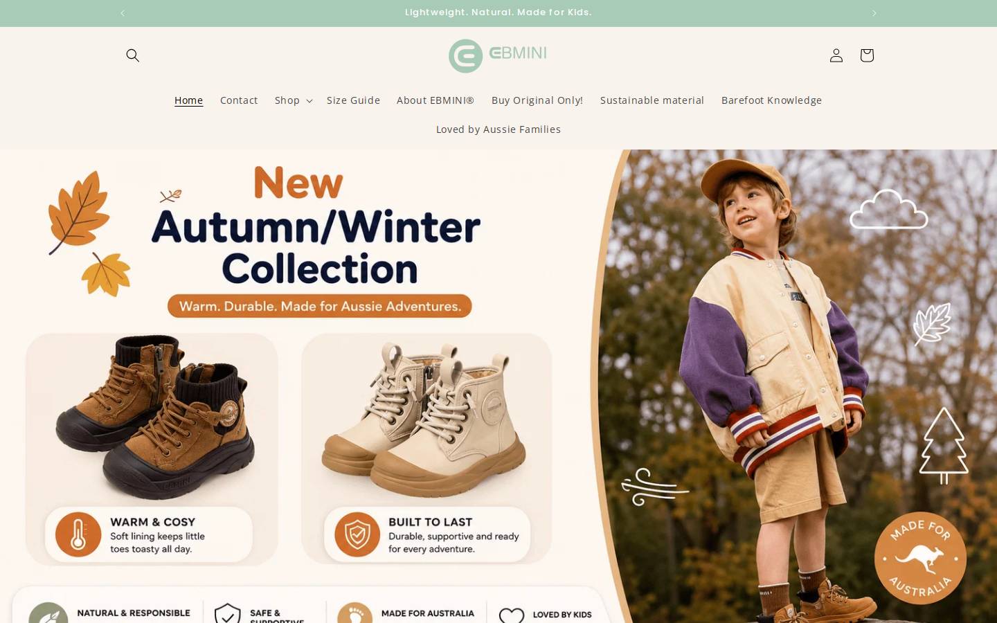 ebminikids.com homepage screenshot