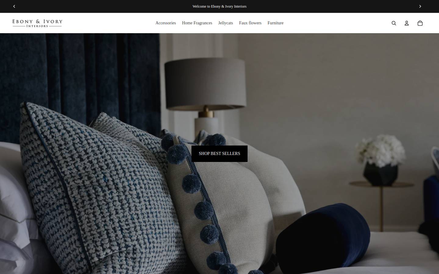 ebonyivoryinteriors.com homepage screenshot