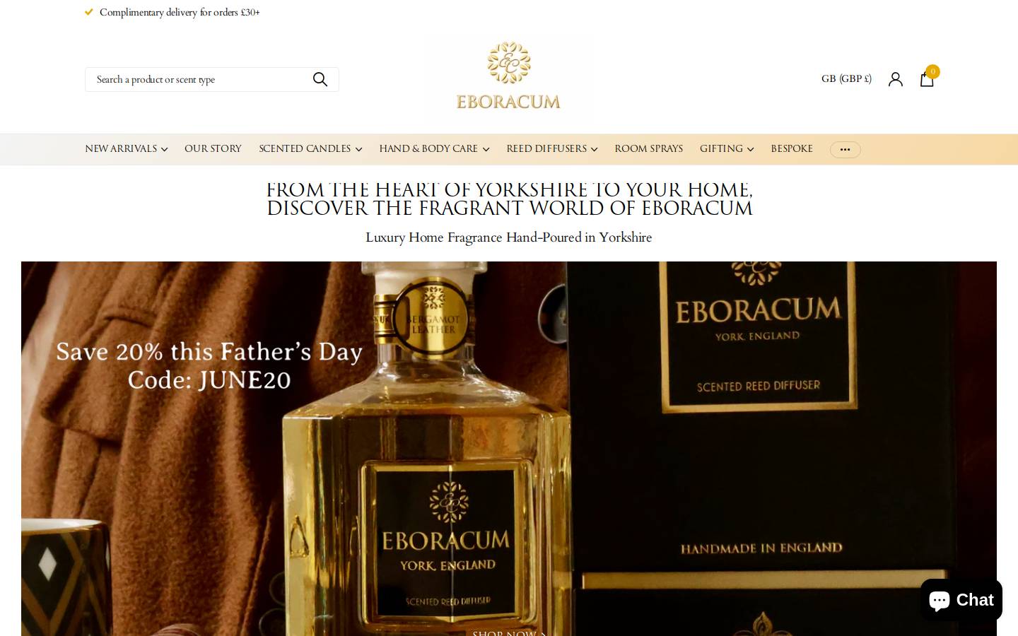 eboracumcandles.com homepage screenshot