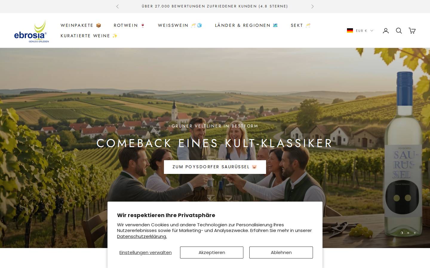 ebrosia homepage screenshot