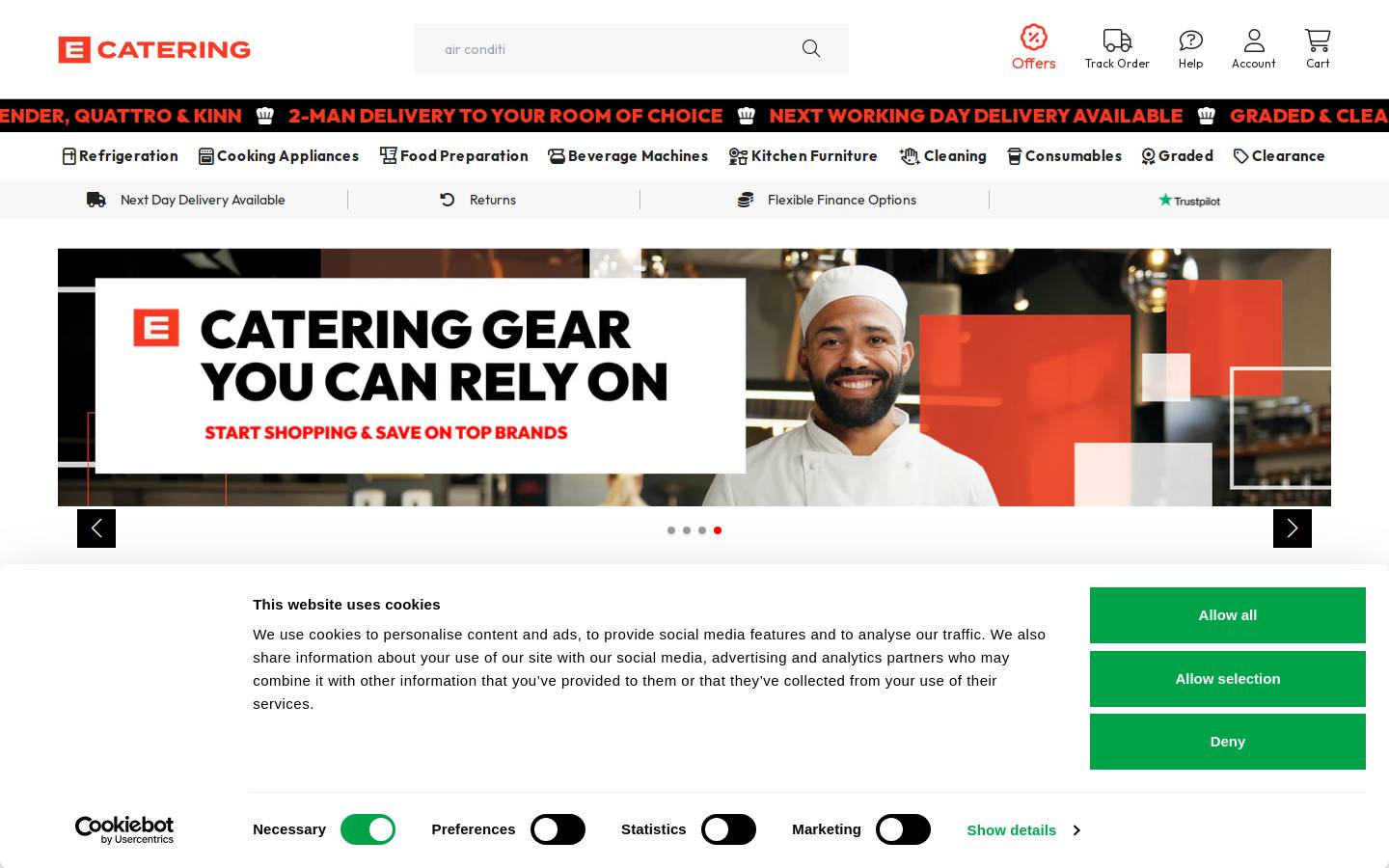 ECatering homepage screenshot