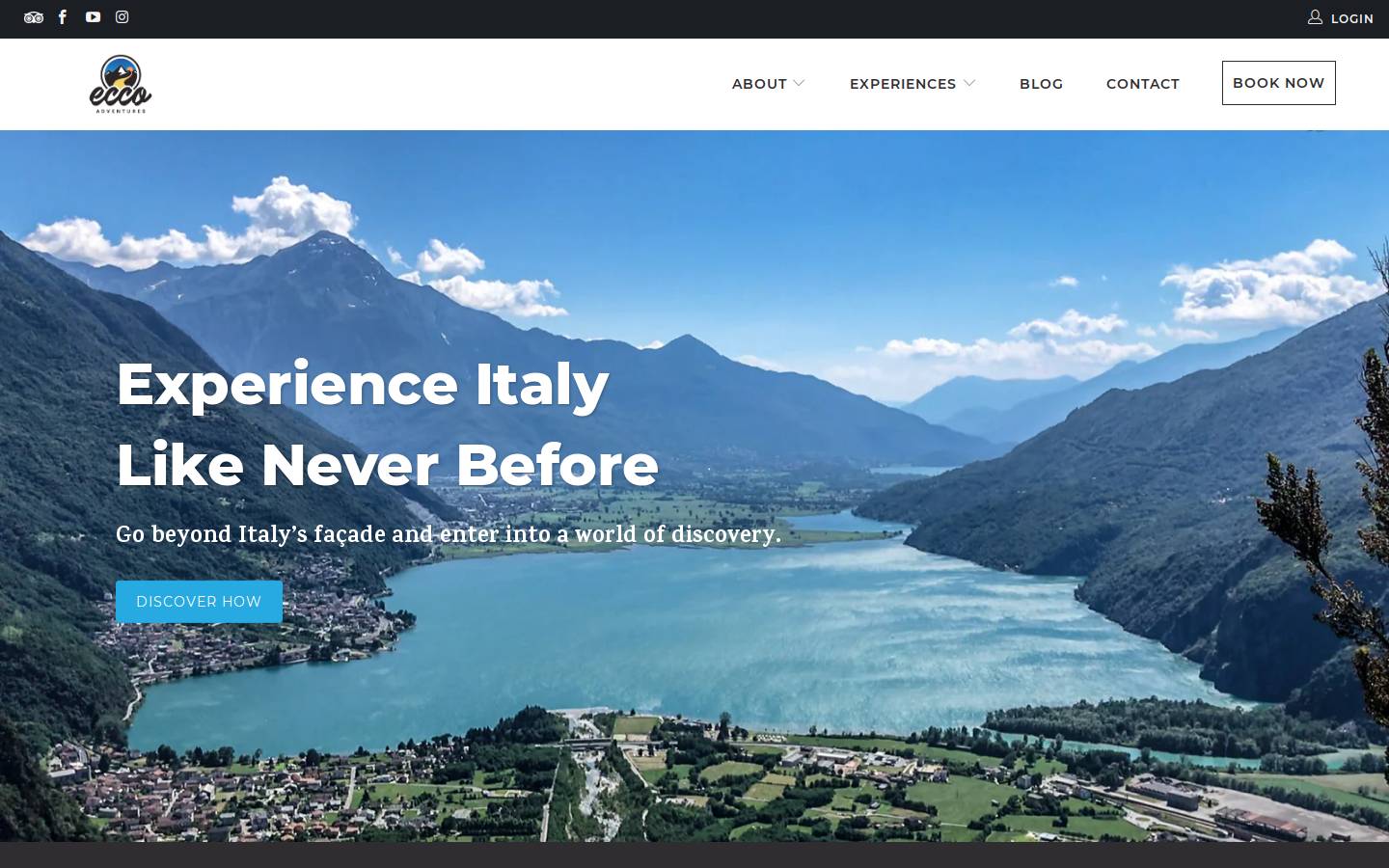 eccoadventures.com homepage screenshot