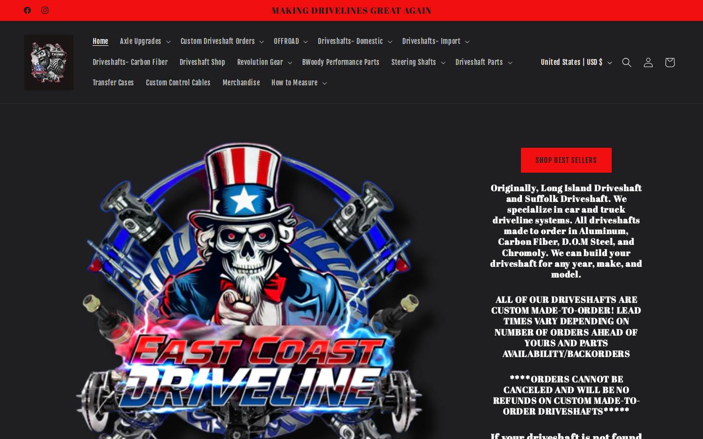 ecdriveline.com homepage screenshot