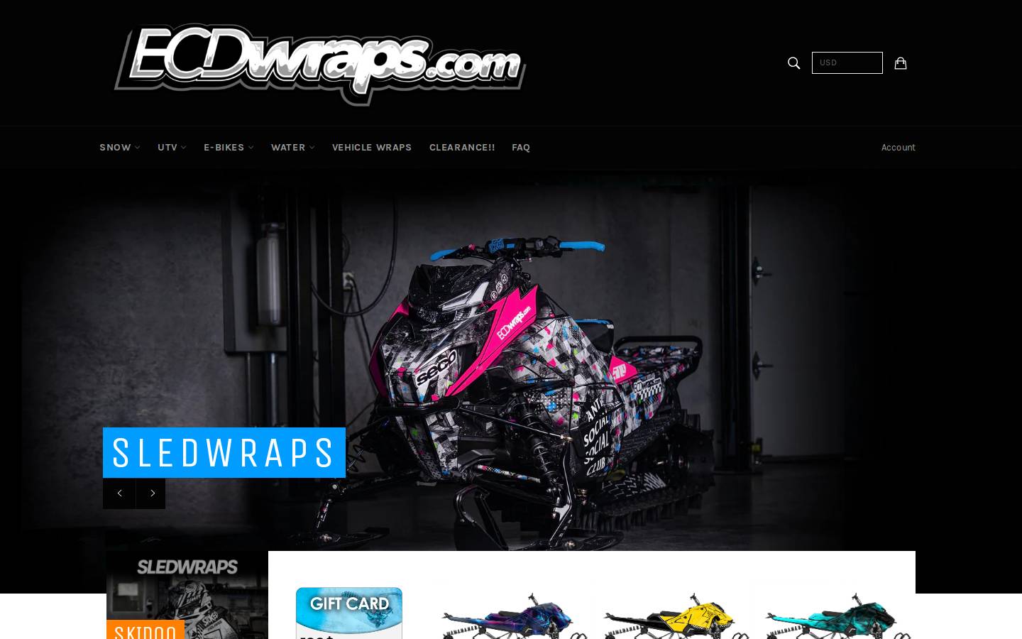 ecdwraps.com homepage screenshot