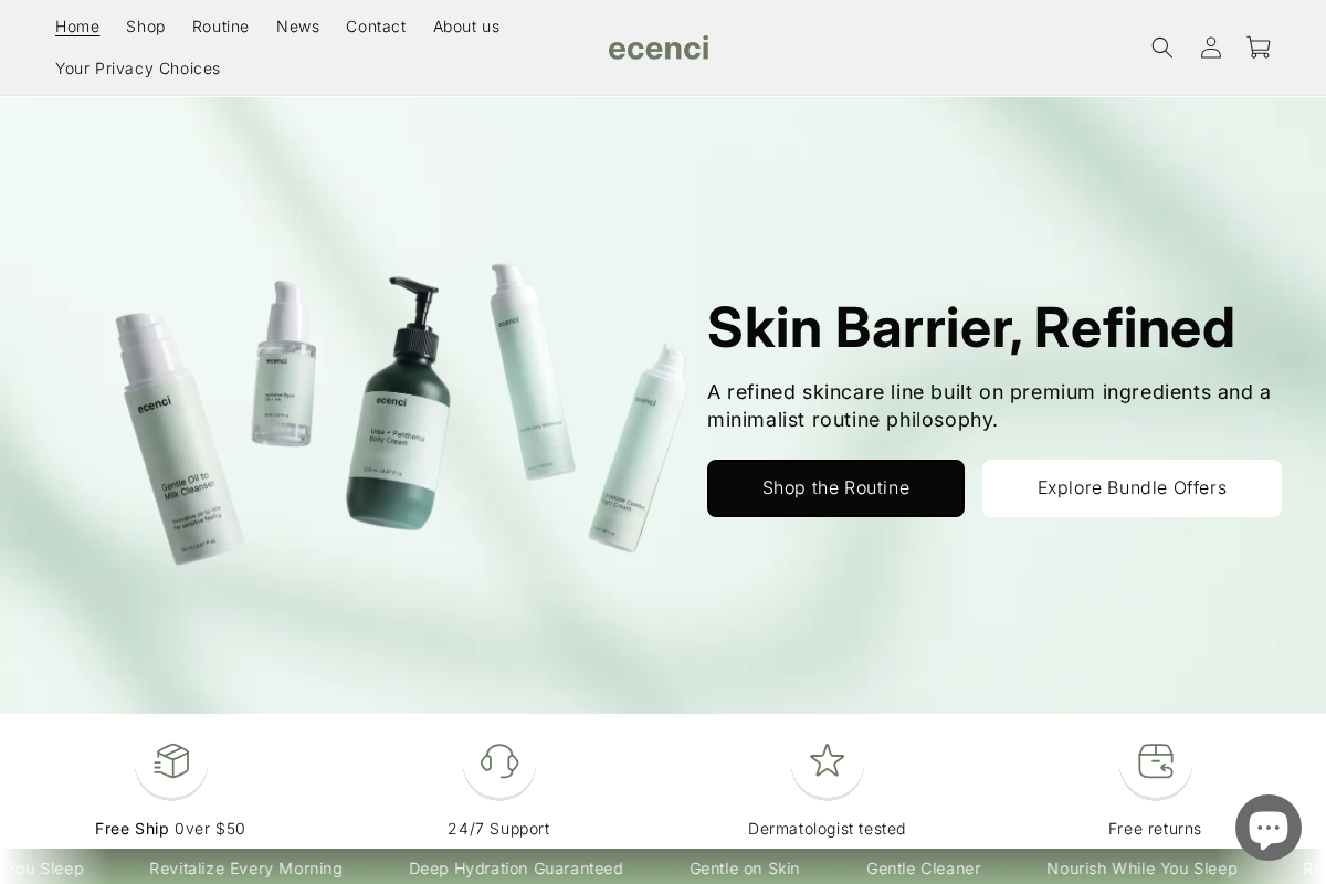ecenci homepage screenshot