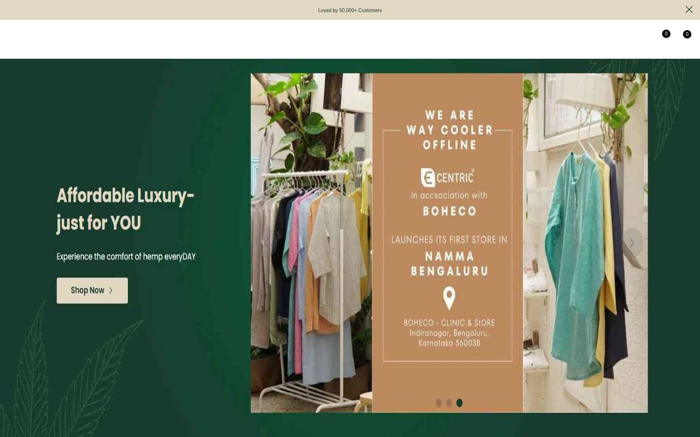 ecentric.in homepage screenshot