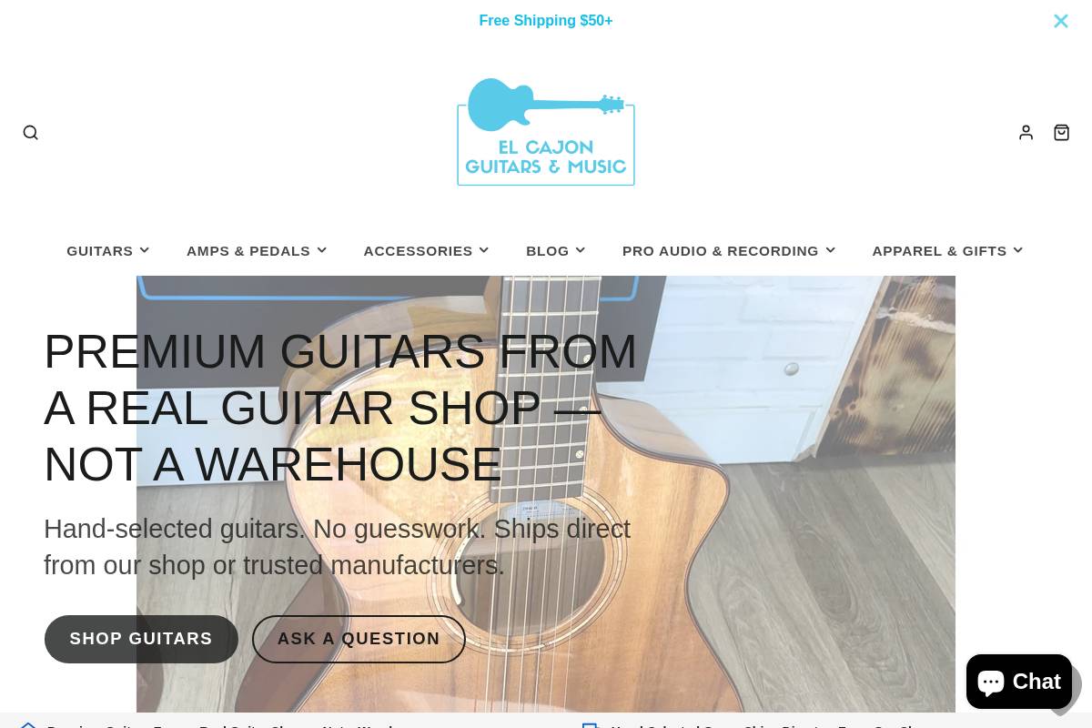 ecgmusic.com homepage screenshot