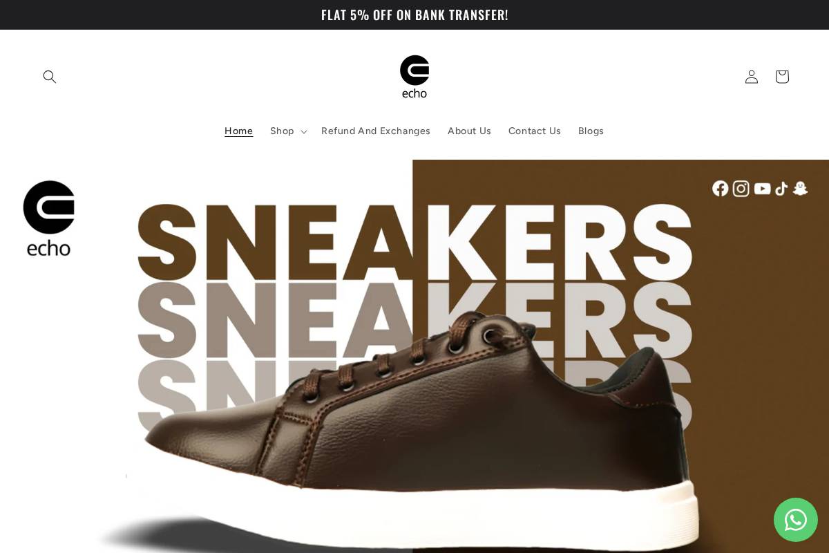 Echo homepage screenshot