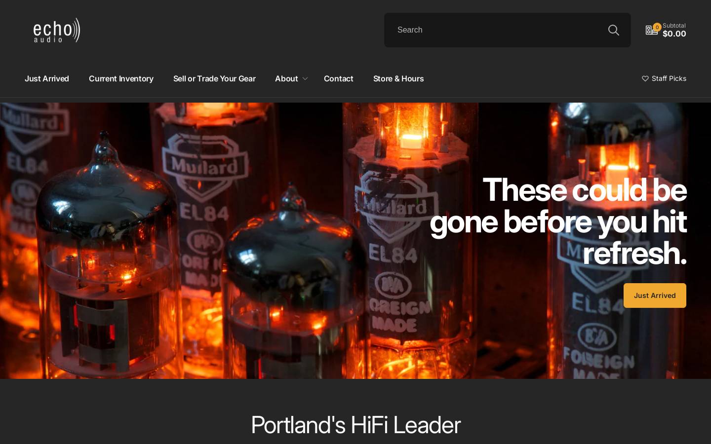 echohifi.com homepage screenshot