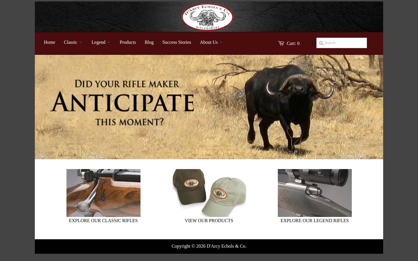echolsrifles.com homepage screenshot