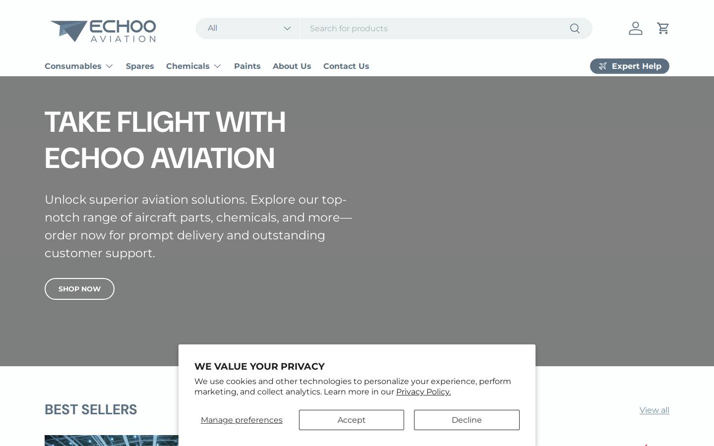 echooaviation.com homepage screenshot