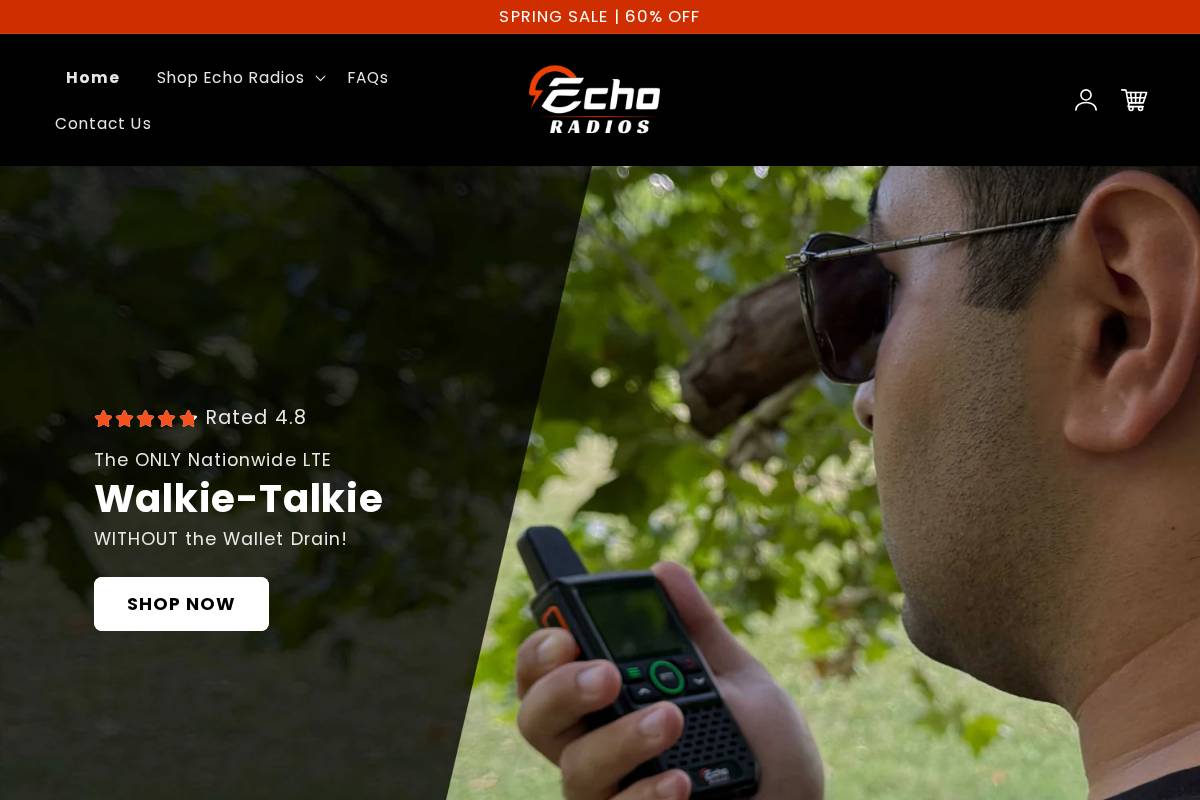 Echoradios homepage screenshot