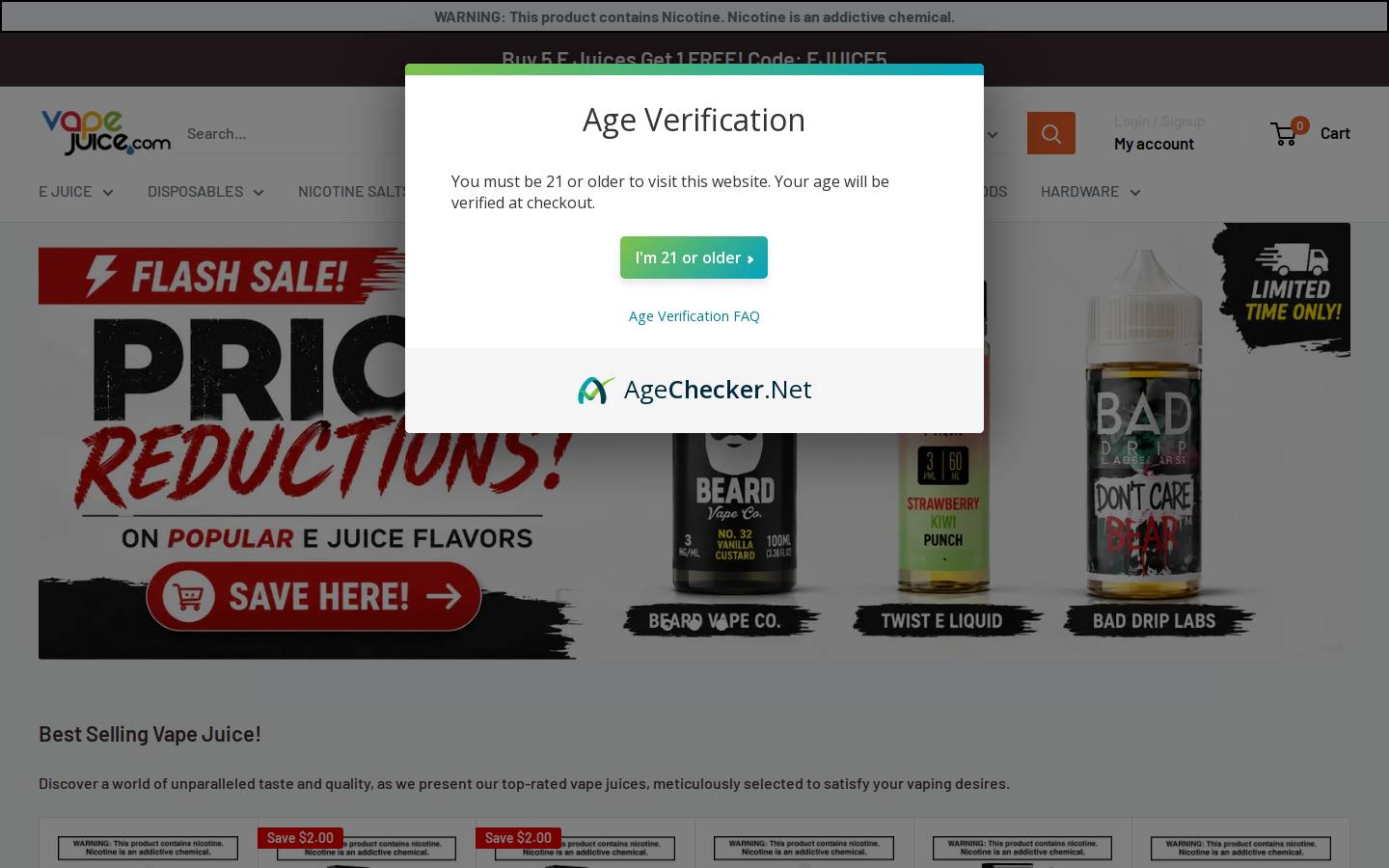 E-Cigarette Empire homepage screenshot