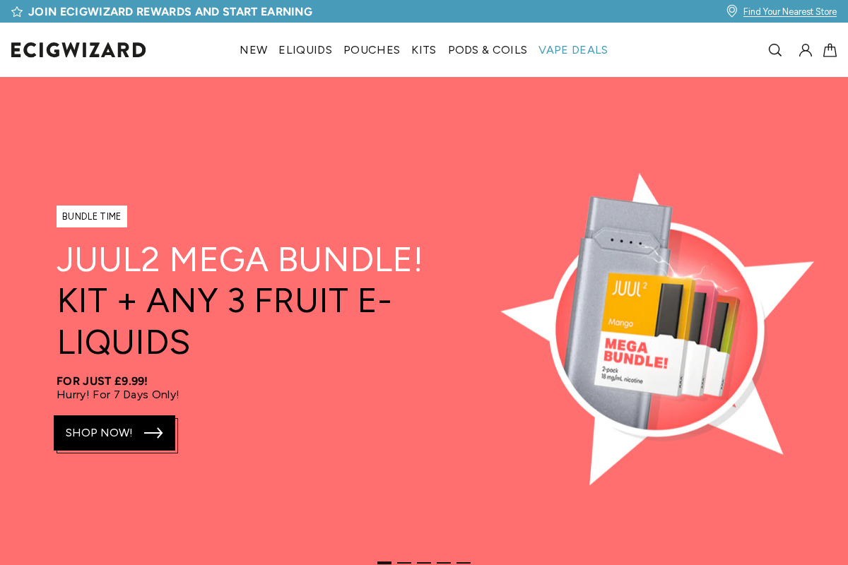 Ecigwizard homepage screenshot