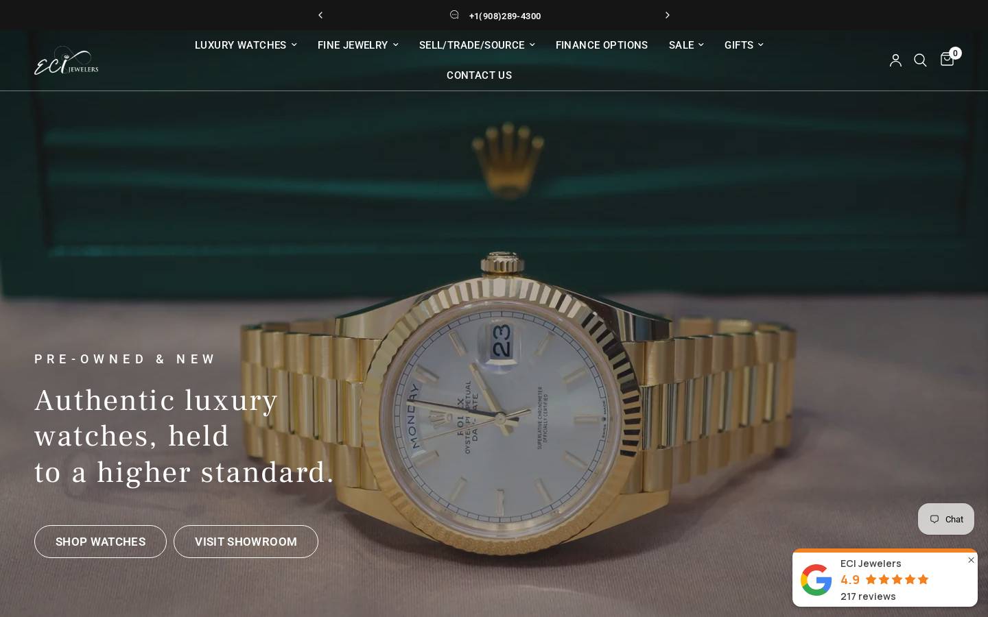 ecijewelers.com homepage screenshot