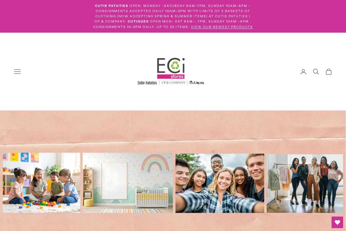 Ecistores homepage screenshot