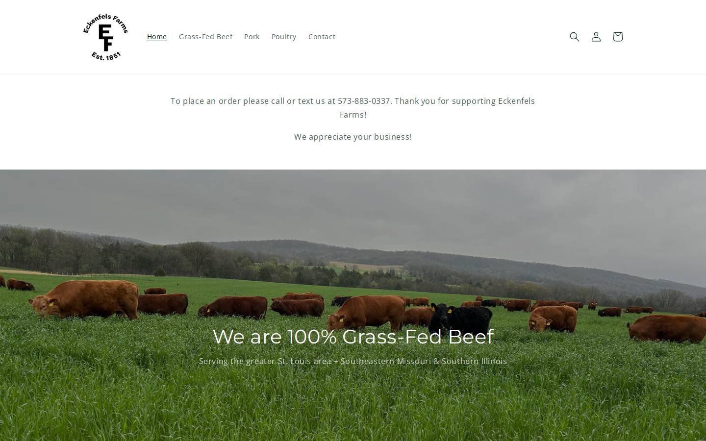 eckenfelsfarms.com homepage screenshot