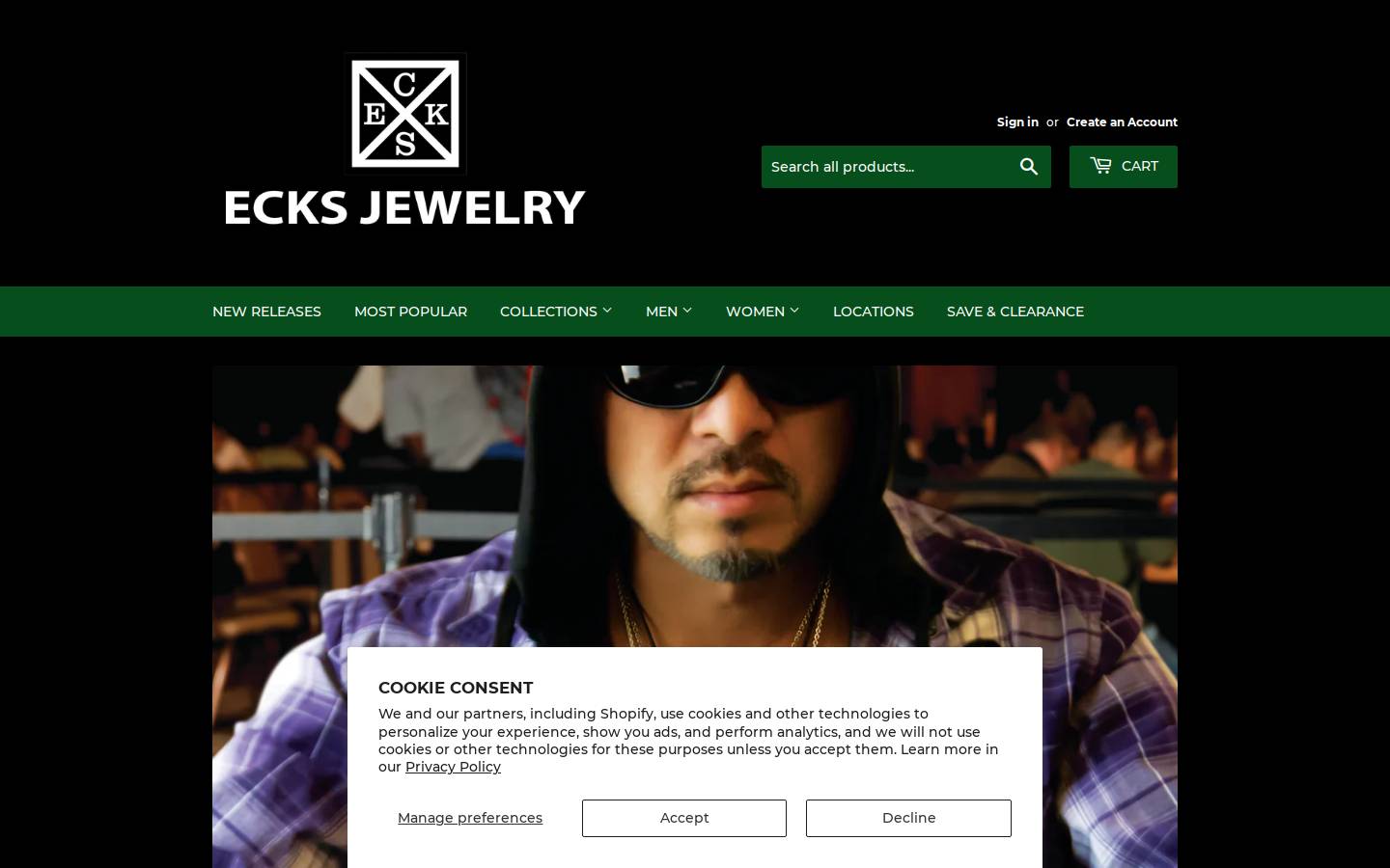 ecksjewelry.com homepage screenshot