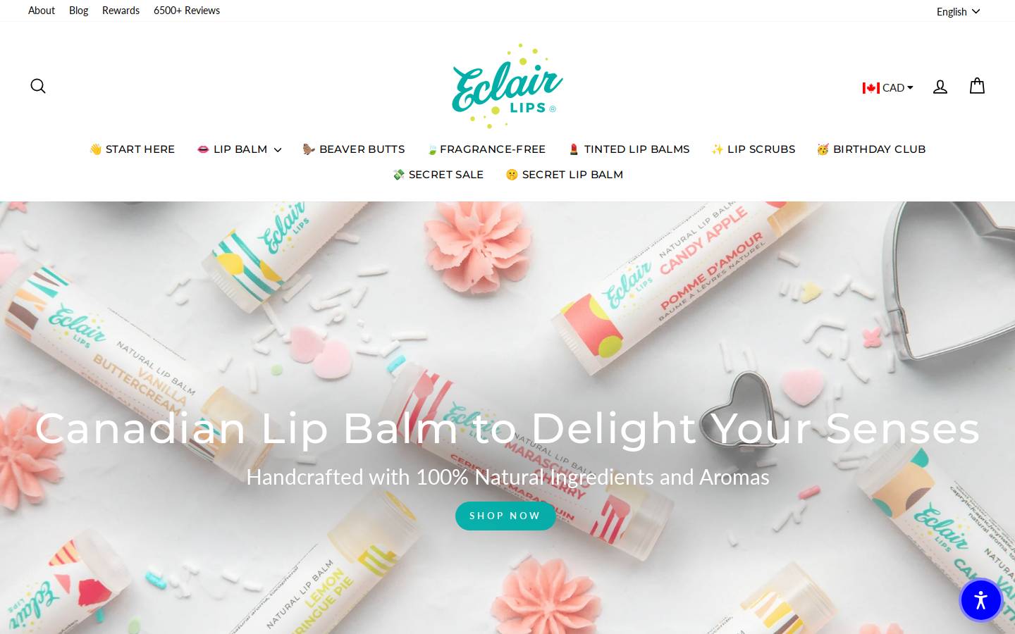 Eclairlips homepage screenshot
