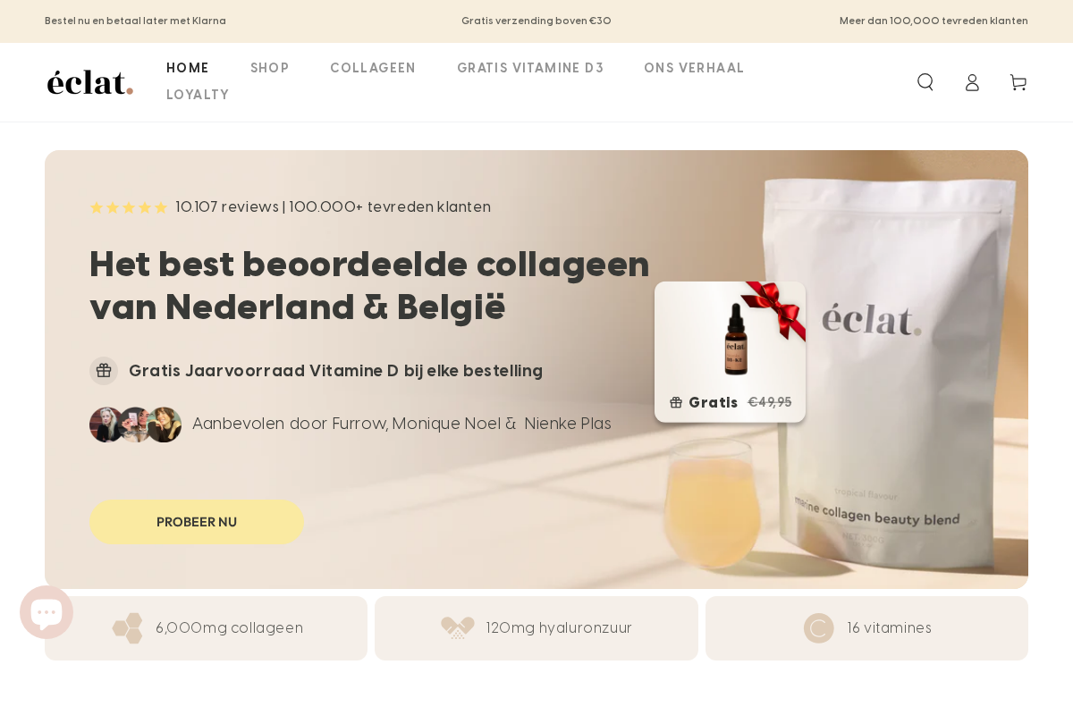 éclat beauty homepage screenshot