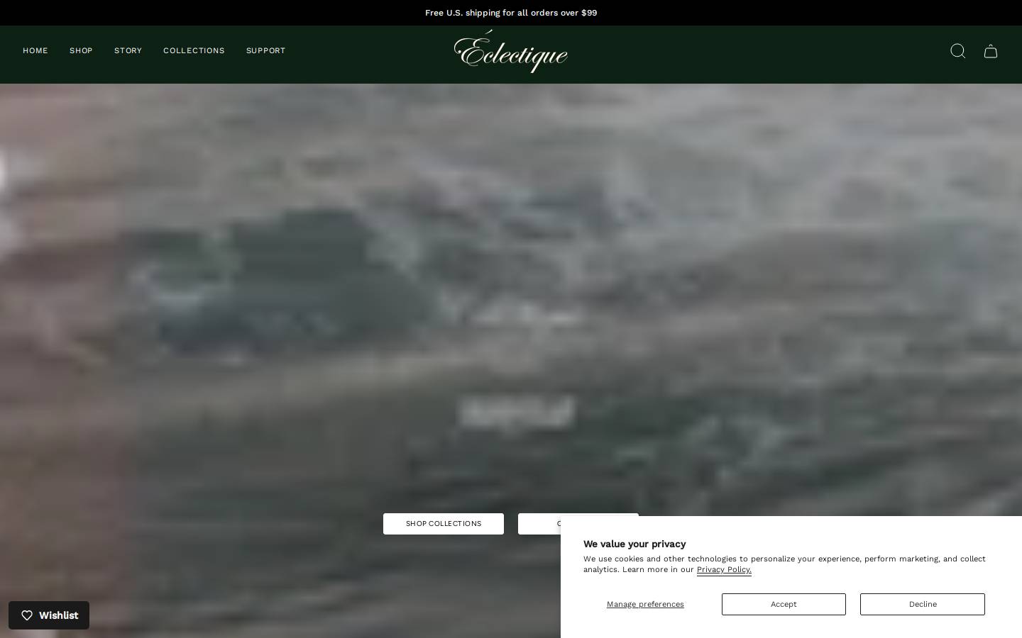 eclectiquehtx.com homepage screenshot