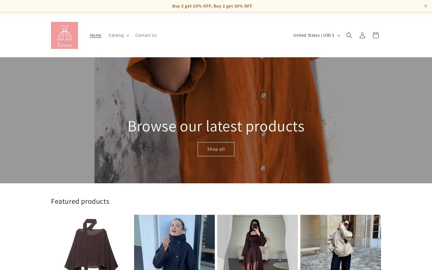 Ecnwa homepage screenshot