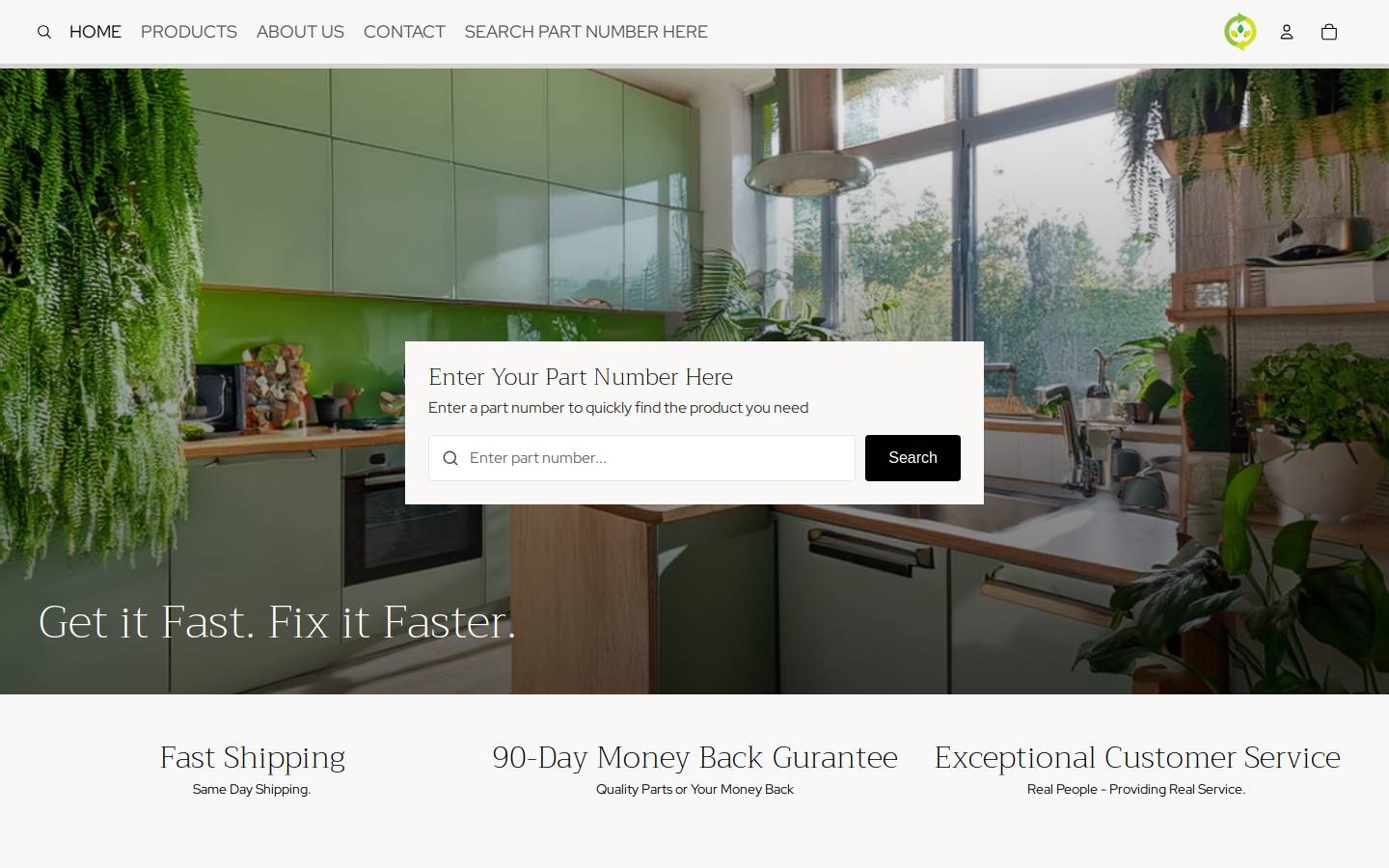 eco-applianceparts.com homepage screenshot