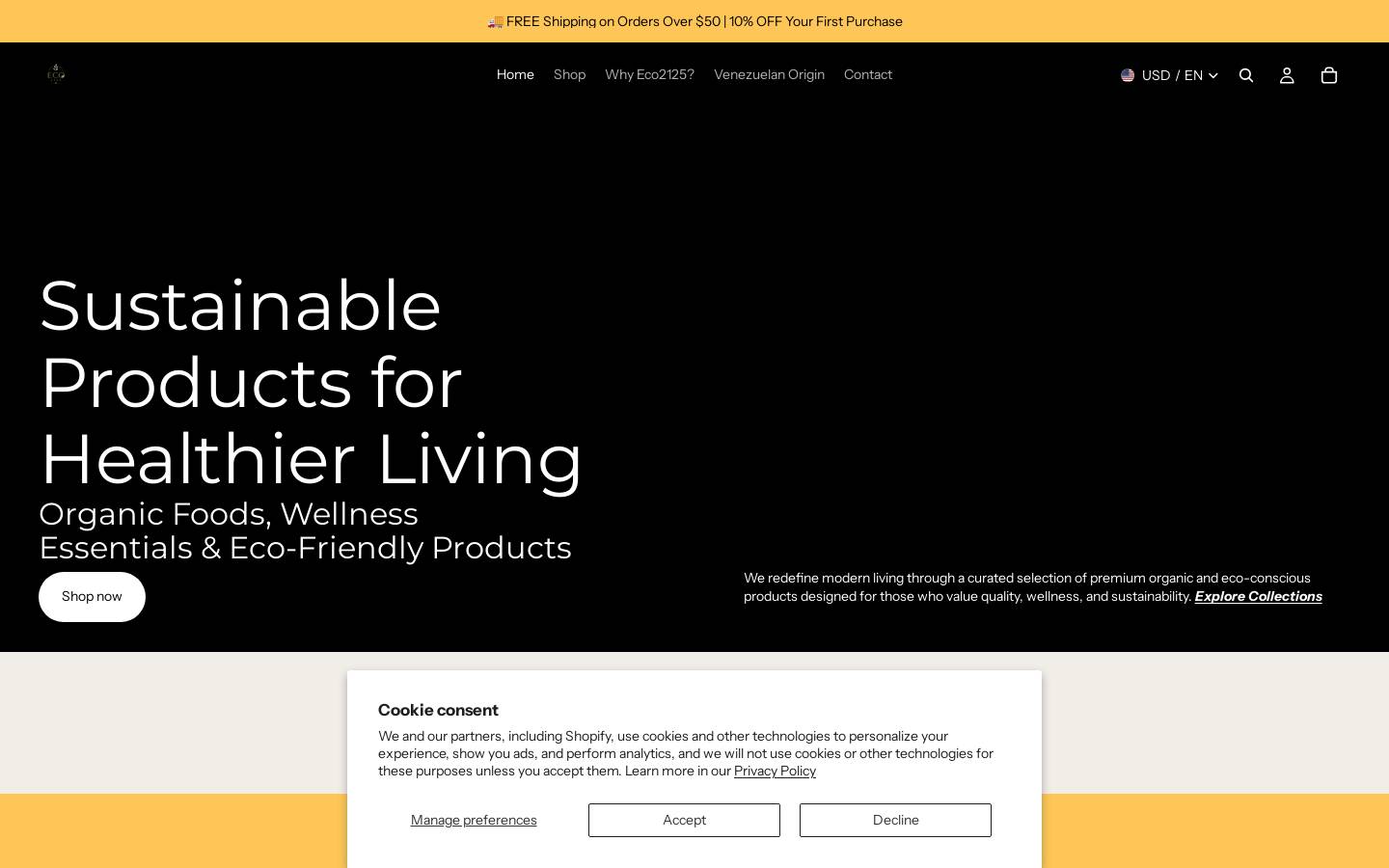 eco2125shop.com homepage screenshot