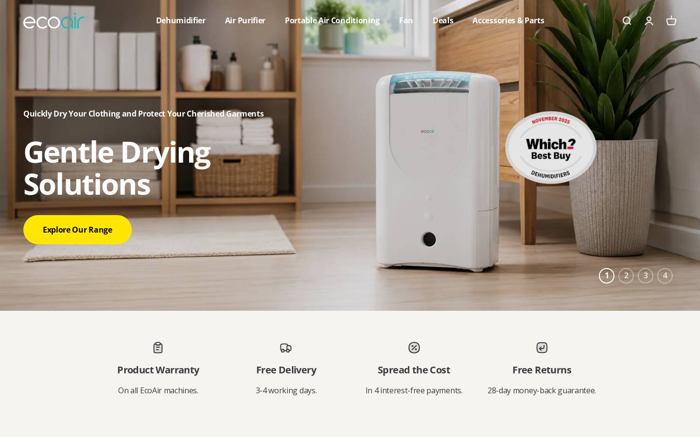 EcoAir homepage screenshot