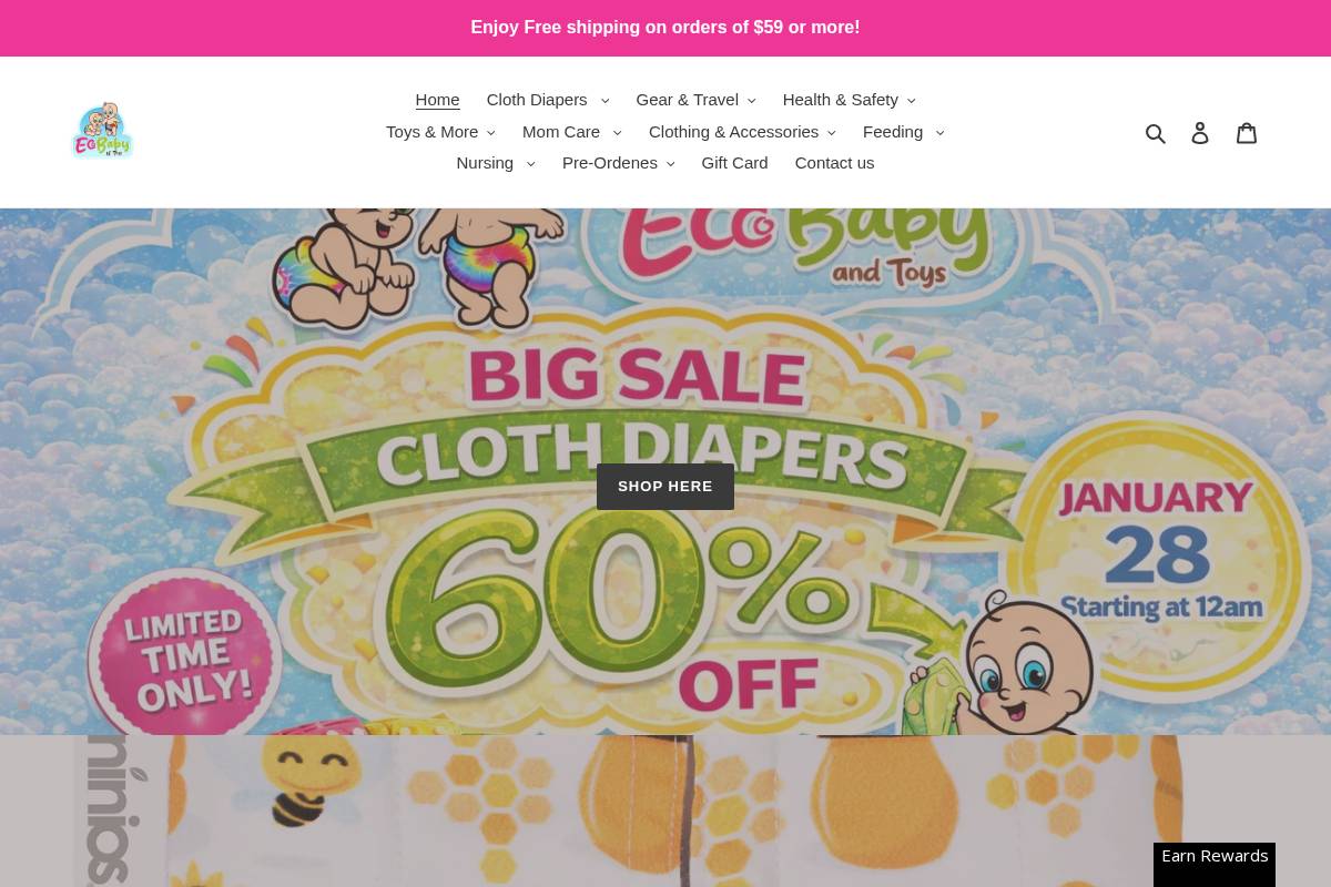 ecobabyntoys.com homepage screenshot