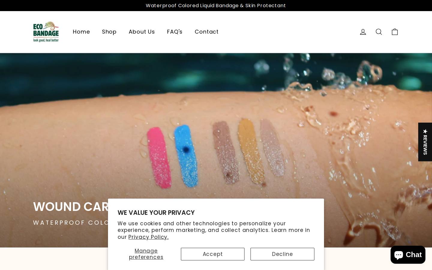 ecobandage.com homepage screenshot