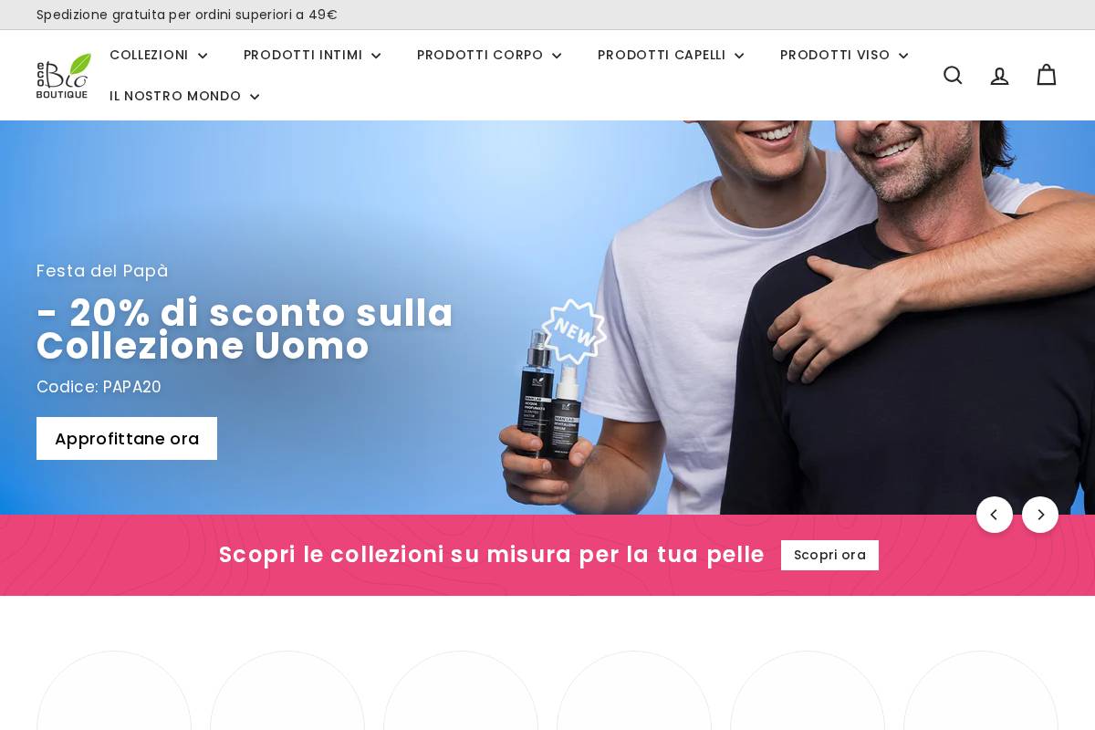 Eco Bio Boutique homepage screenshot