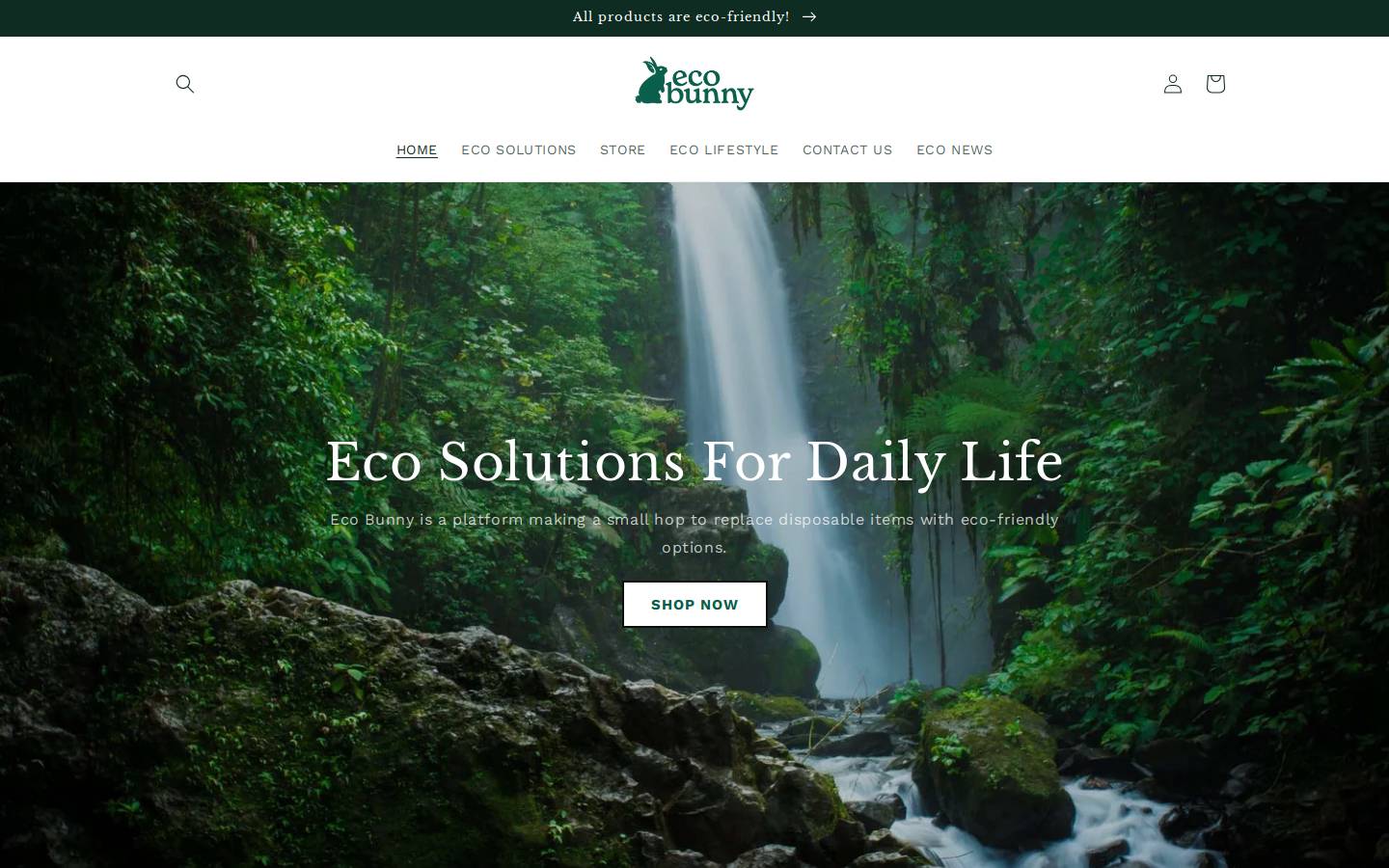 ecobunnystore.com homepage screenshot