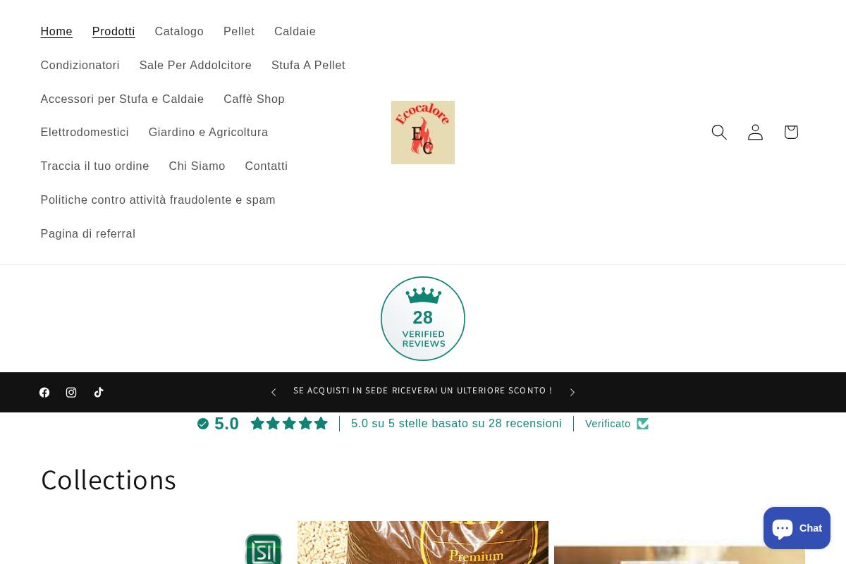 Ecocalore homepage screenshot
