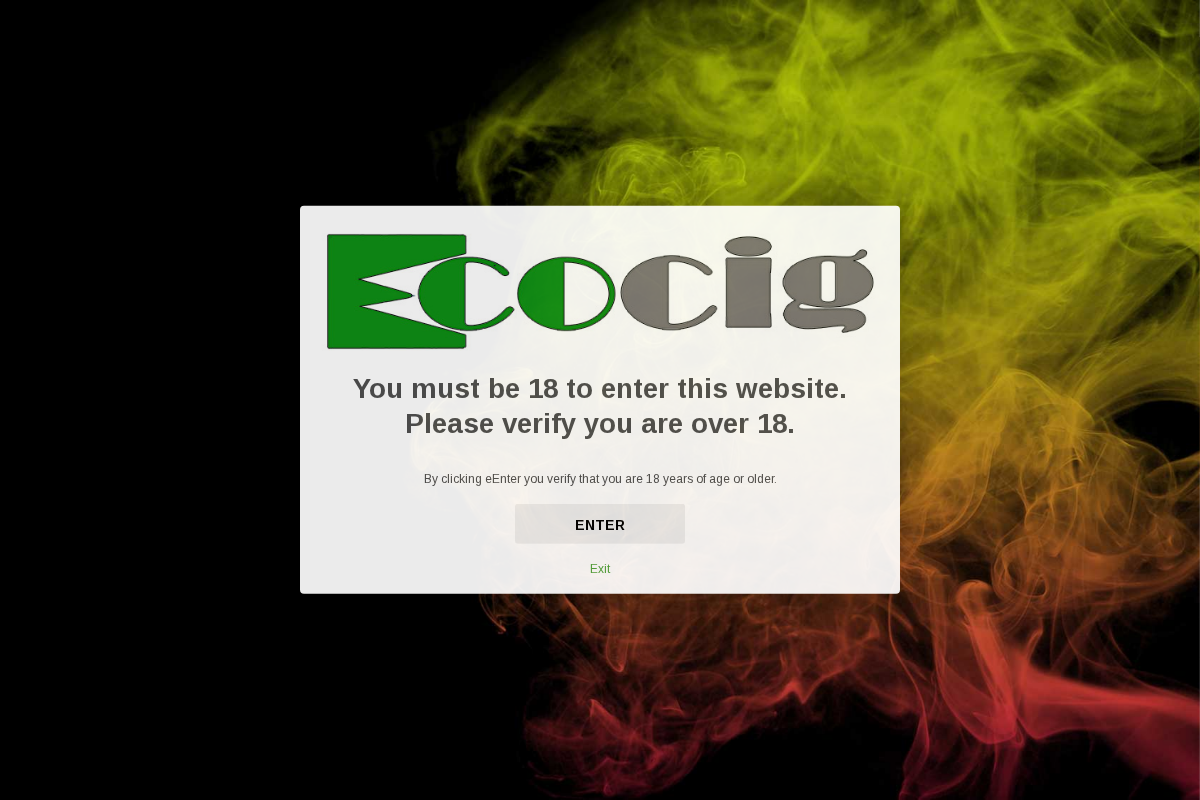 ECOCIG VAPOUR STORE homepage screenshot