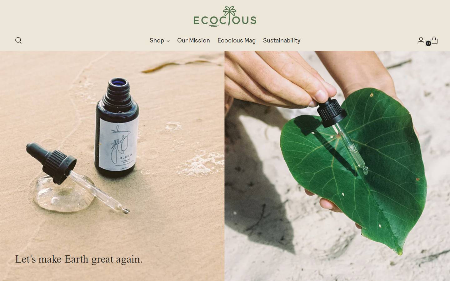 Ecocious Pty Ltd homepage screenshot