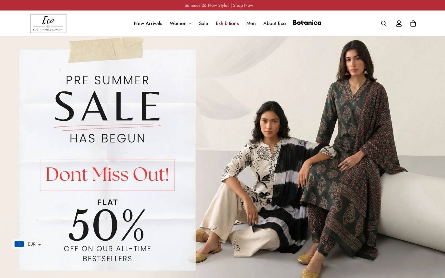 ecoclothingindia.com homepage screenshot