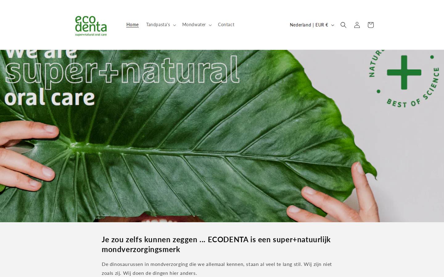 ecodenta.nl homepage screenshot