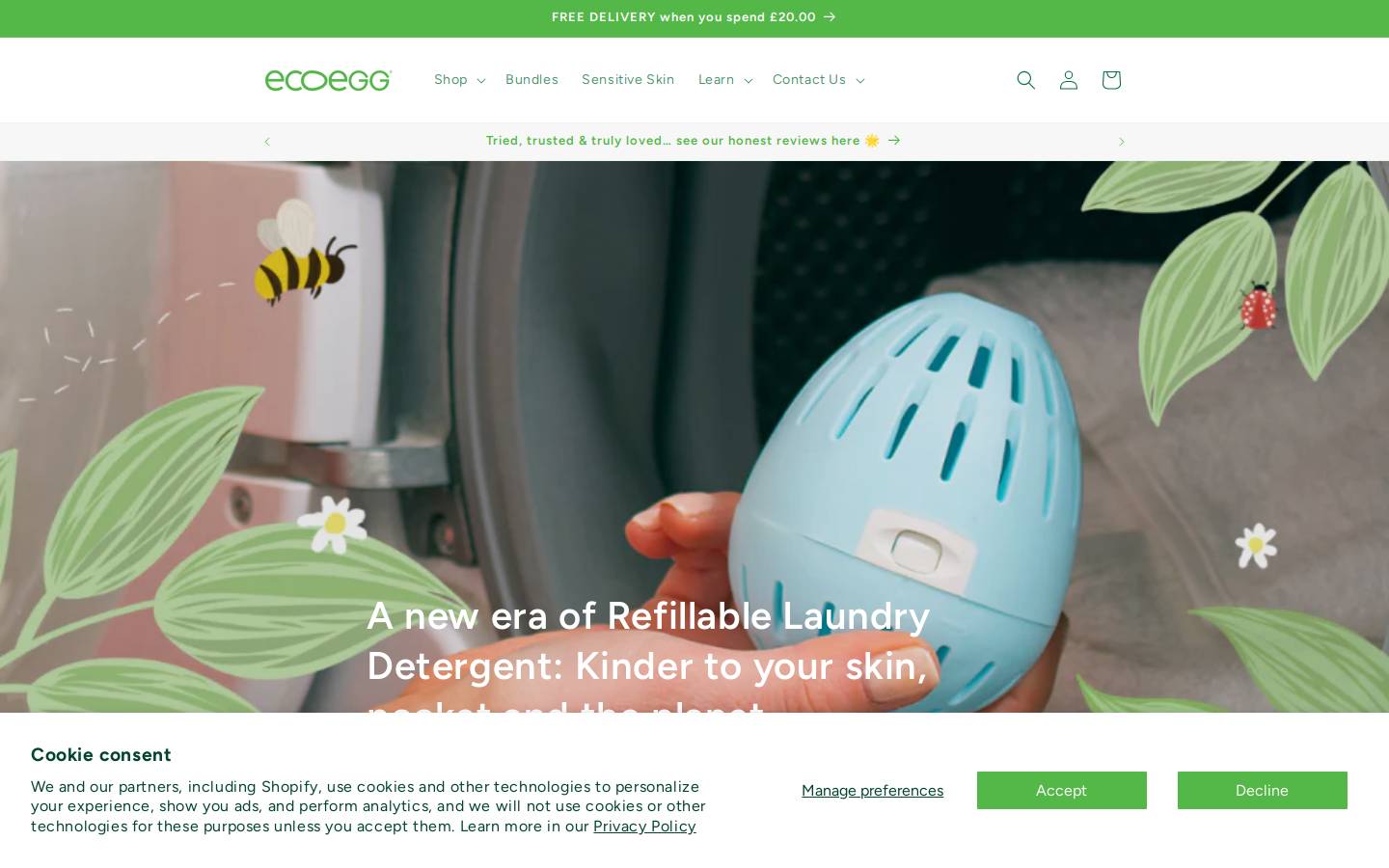 ecoegg products homepage screenshot