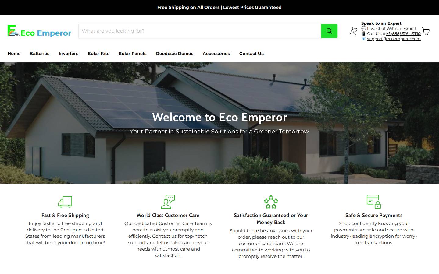 ecoemperor.com homepage screenshot