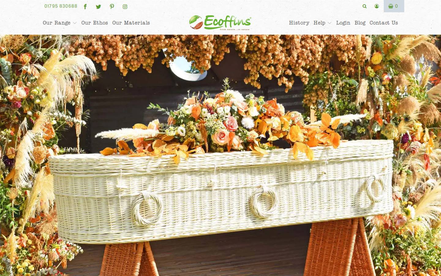 ecoffins.co.uk homepage screenshot