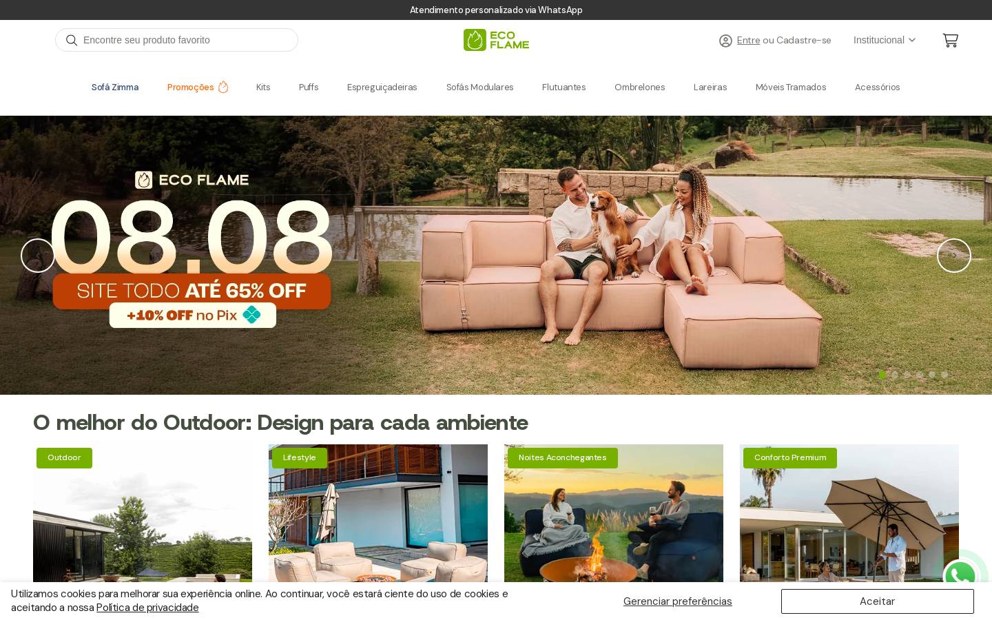 ecoflamegarden.com.br homepage screenshot