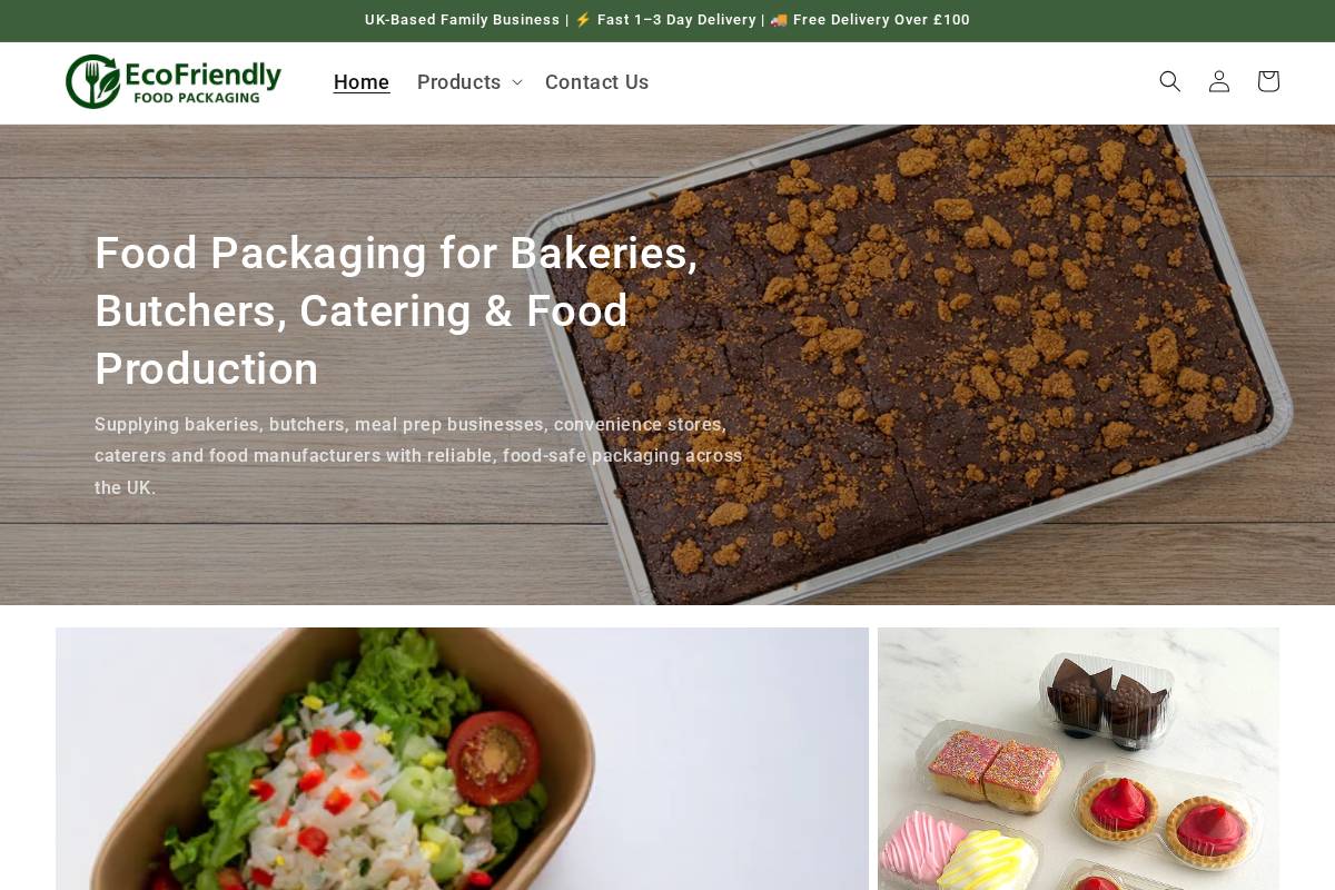 ecofriendlyfoodpackaging.co.uk homepage screenshot