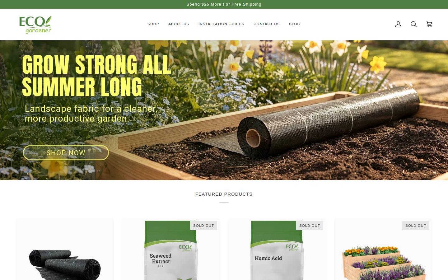 ecogardener.com homepage screenshot