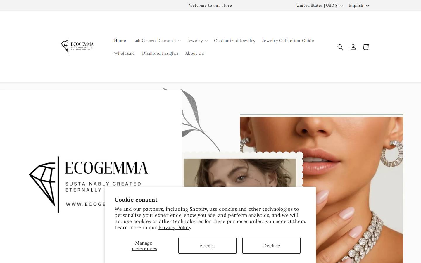 ecogemma.com homepage screenshot