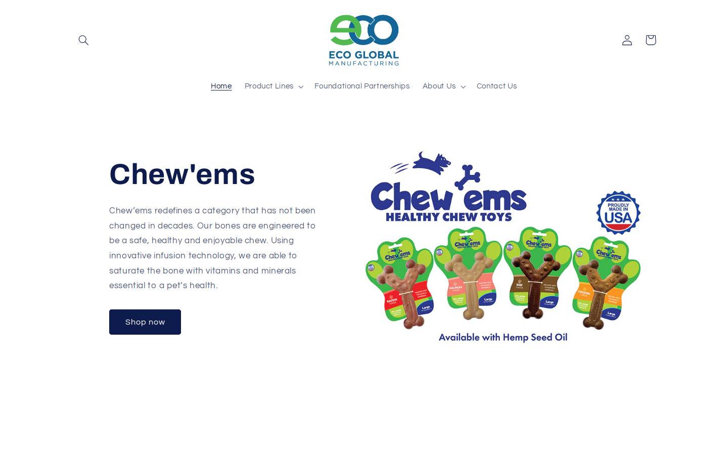 ecoglobalmfg.com homepage screenshot