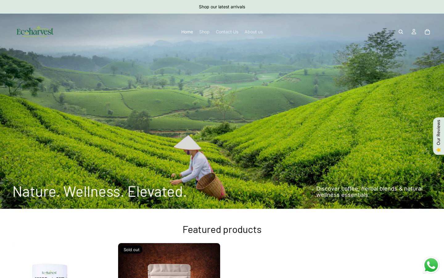 ecoharvestwellness.com homepage screenshot