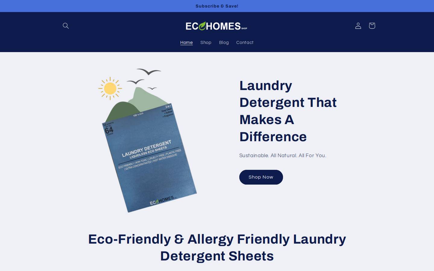 ecohomesshop.com homepage screenshot